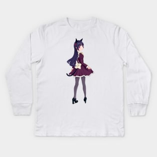 Kuroneko - Ruri Gokou - Sticker - Anime Kids Long Sleeve T-Shirt